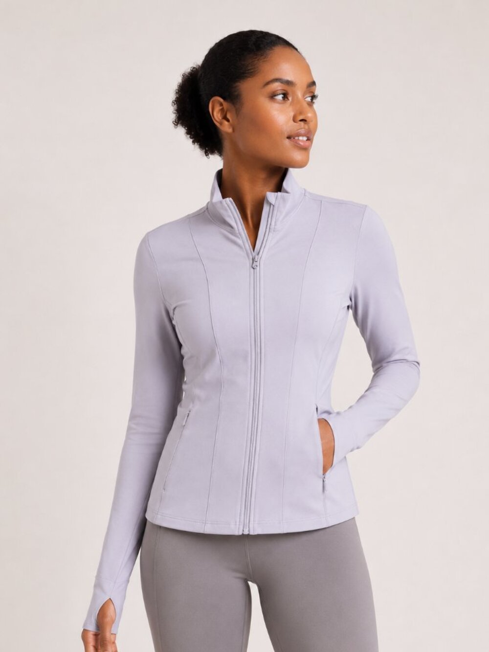 Athleta Shanti Salutation Full Zip Jacket in Powervita Purple S